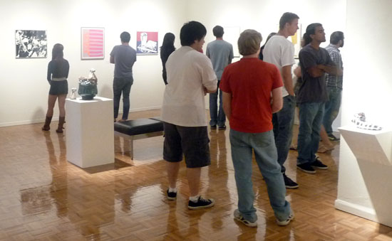 Art students in the Hyde Gallery