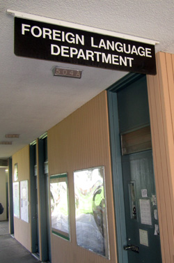 Professor Yolanda Guerrero says among the last steps of the World Languages department's transition is to change its signs and stationary